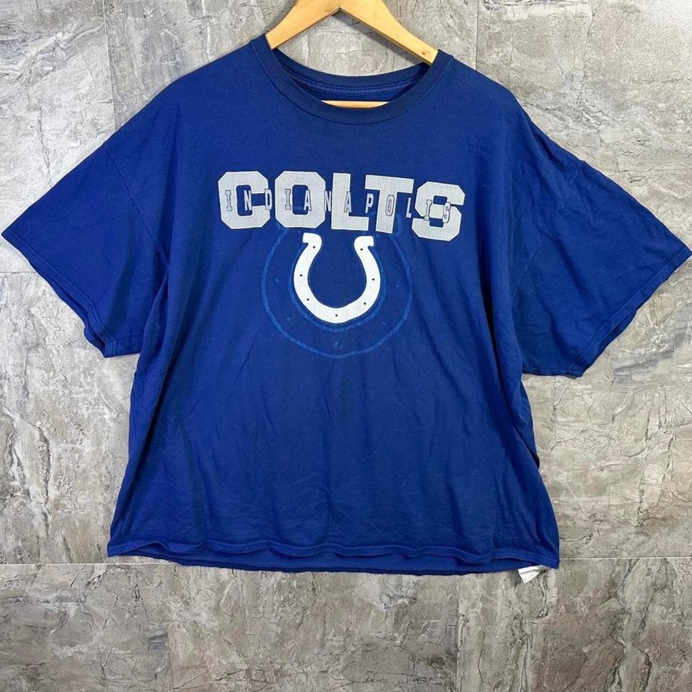 Majestic Indianapolis Colts‎ blue cotton t-shirt Men's 2XL  #NFL